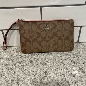 Coach Brown and Pink Wristlet